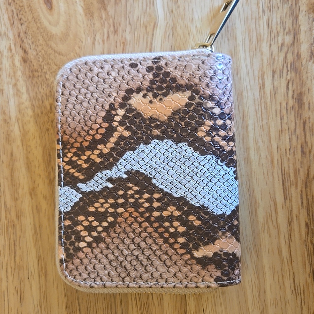 a new day Snake Print Wallet - Brown and Orange NWOT